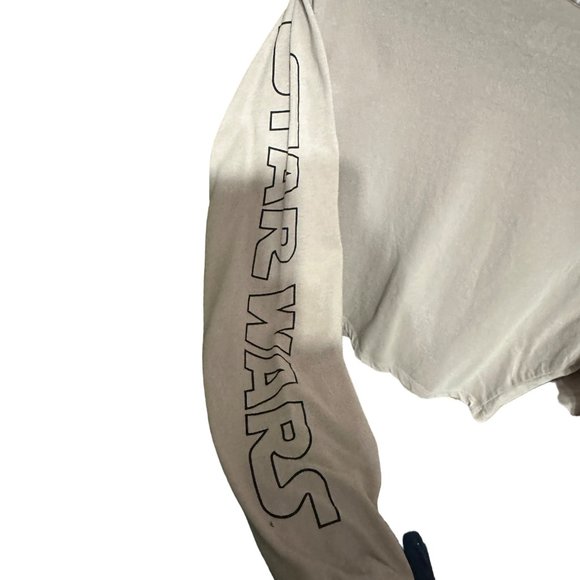 Star Wars Mandalorian women’s size L pink long sleeve cropped t-shirt Grogu - Picture 4 of 7